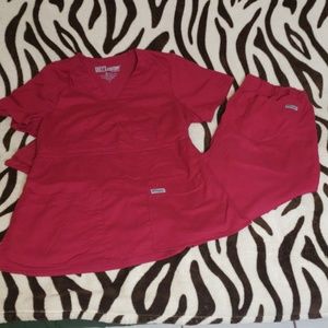 Grey's Anatomy burgandy scrub set